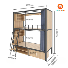 Giường tầng khung sắt hiện đại cho kí túc xá Nolulu - GTS06