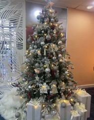 Cây Thông PE 3 Loại Lá Phủ Tuyết Gắn Trái Đỏ - Cây Tự Động