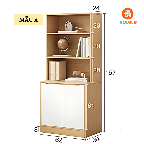 Giá sách bằng gỗ thiết kế hiện đại KS-62