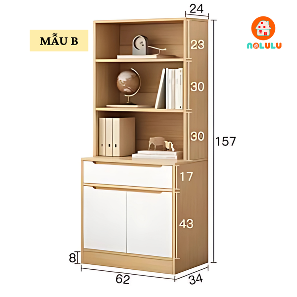 Giá sách bằng gỗ thiết kế hiện đại KS-62