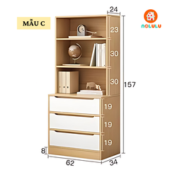 Giá sách bằng gỗ thiết kế hiện đại KS-62