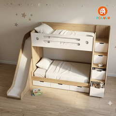 Giường tầng kết hợp cầu trượt vui chơi cho bé Nolulu - GT385