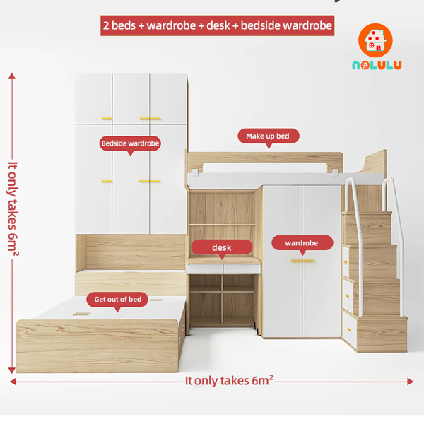 Giường tầng thông minh cao cấp Nolulu - GT013