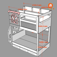 Giường tầng trẻ em thông minh cao cấp Nolulu - GT012