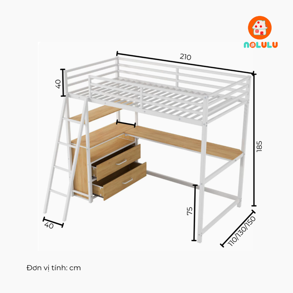 Giường tầng khung sắt hiện đại Nolulu - GTS10