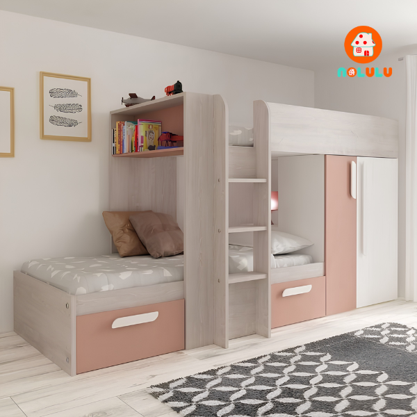Giường Tầng GT-K93 Kết Hợp Tủ Quần Áo Đa Năng