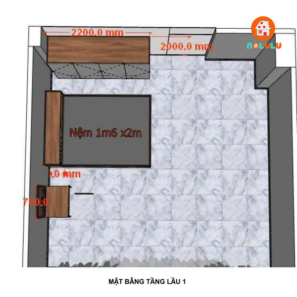 Nolulu| Thiết kế nội thất phòng ngủ cho cô Trần - Quận 3