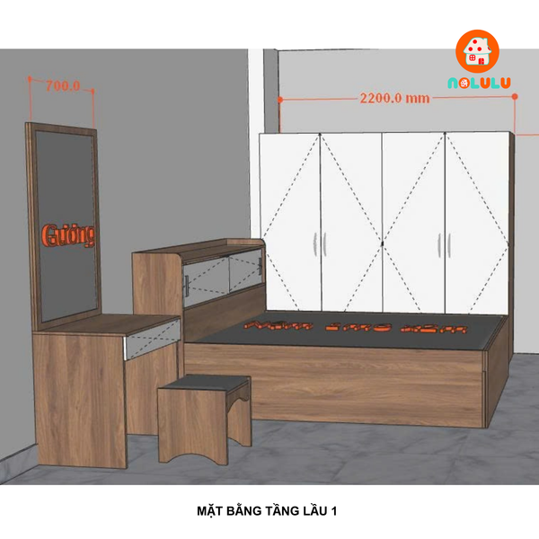 Nolulu| Thiết kế nội thất phòng ngủ cho cô Trần - Quận 3