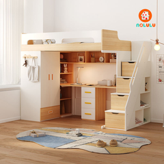 Giường tầng trẻ em kết hợp tủ quần áo và bàn học thông minh Nolulu - GT016