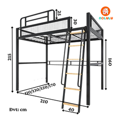 Giường tầng khung sắt hiện đại Nolulu - GTS05