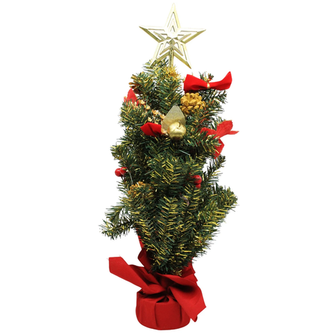 Cây Thông Mini Xanh Vàng Có Trang Trí