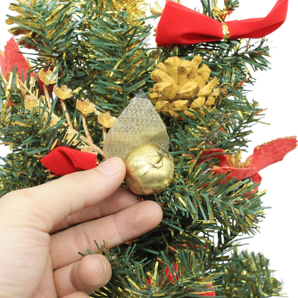 Cây Thông Mini Xanh Vàng Có Trang Trí