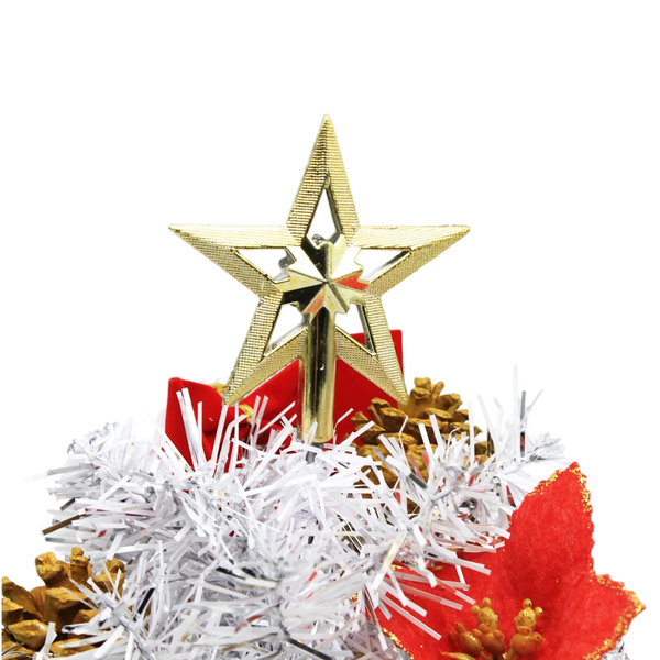 Cây Thông Mini Trắng Bạc Có Trang Trí