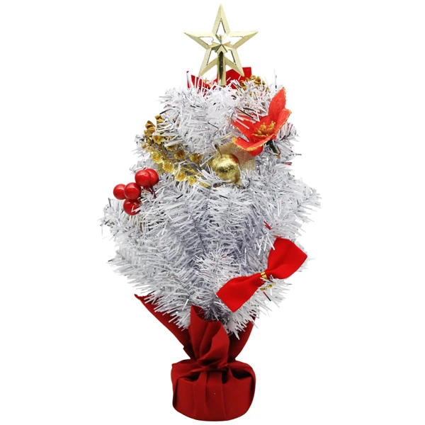 Cây Thông Mini Trắng Bạc Có Trang Trí