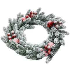 Vòng Hoa PE Lá Chiếc Phủ Tuyết Có Trang Trí