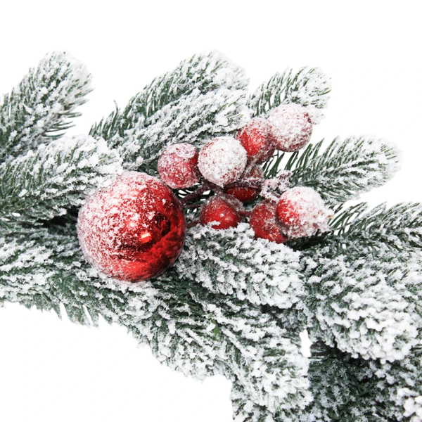 Vòng Hoa PE Lá Chiếc Phủ Tuyết Có Trang Trí