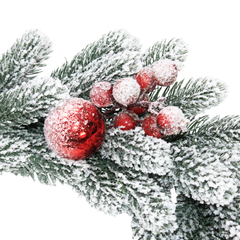 Vòng Hoa PE Lá Chiếc Phủ Tuyết Có Trang Trí