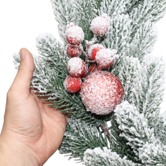 Vòng Hoa PE Lá Chiếc Phủ Tuyết Có Trang Trí