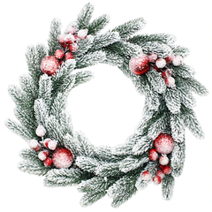 Vòng Hoa PE Lá Chiếc Phủ Tuyết Có Trang Trí