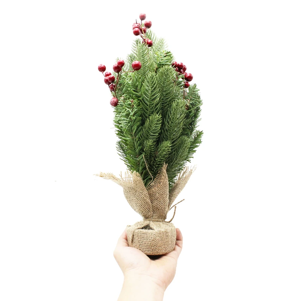 Cây Thông Mini Lá PE Gắn Trái Đỏ