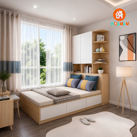 Giường Ngủ  GN-T111 Thông Minh Kết Hợp Tủ Đồ