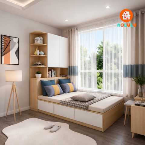 Giường Ngủ  GN-T111 Thông Minh Kết Hợp Tủ Đồ