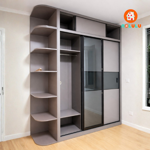 Tủ quần áo DTA01 cửa lùa cánh kính khung nhôm cao cấp