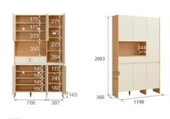 Tủ Giày Kết Hợp Tủ Trang Trí Hiện Đại H-210