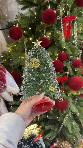 Cây Thông Mini Lá Cước Lăn Kim Tuyến 30cm