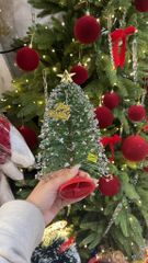 Cây Thông Mini Lá Cước Lăn Kim Tuyến 30cm