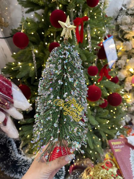 Cây Thông Mini Lá Cước Lăn Kim Tuyến 30cm