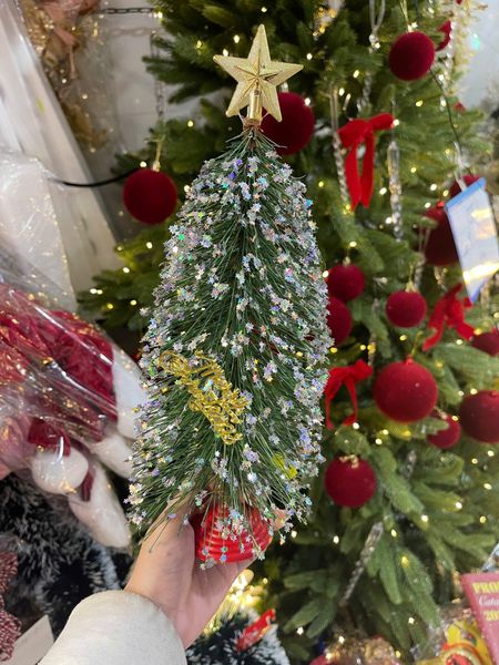 Cây Thông Mini Lá Cước Lăn Kim Tuyến 30cm