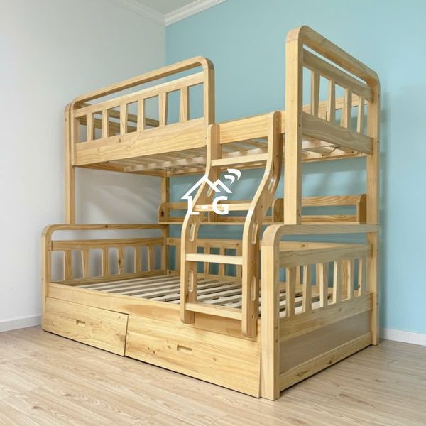 Giường Tầng Gỗ Tự Nhiên U.BIN - (1m/1m2 - 1m6/1m8)