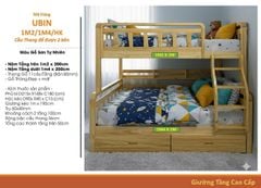 Giường Tầng Gỗ Tự Nhiên U.BIN - (1m/1m2 - 1m6/1m8)