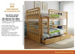 Giường Tầng Gỗ Tự Nhiên U.BIN - (1m/1m2 - 1m6/1m8)