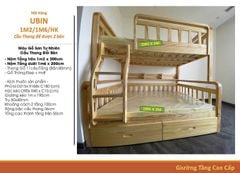 Giường Tầng Gỗ Tự Nhiên U.BIN - (1m/1m2 - 1m6/1m8)
