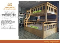 Giường Tầng Gỗ Tự Nhiên U.BIN - (1m/1m2 - 1m6/1m8)