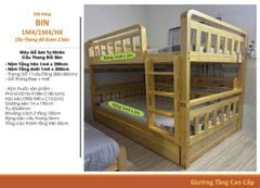 Giường Tầng Gỗ Tự Nhiên U.BIN - (1m/1m2 - 1m6/1m8)