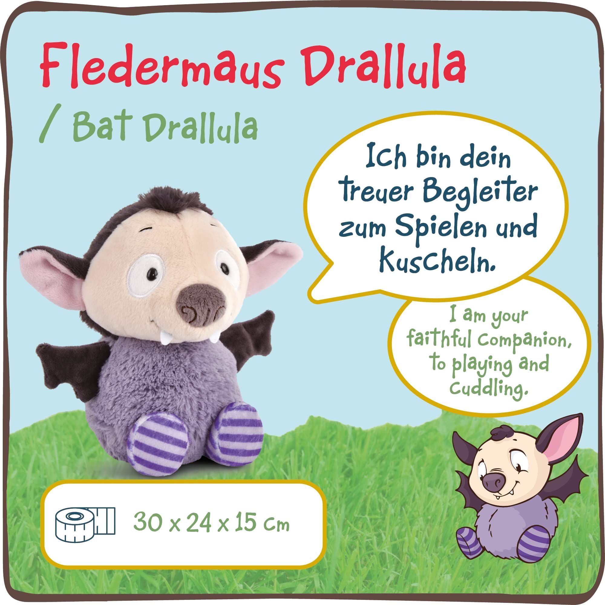  Thú nhồi bông 30cm 48209 | Bat Drallula Dơi NICI Germany GO GREEN 