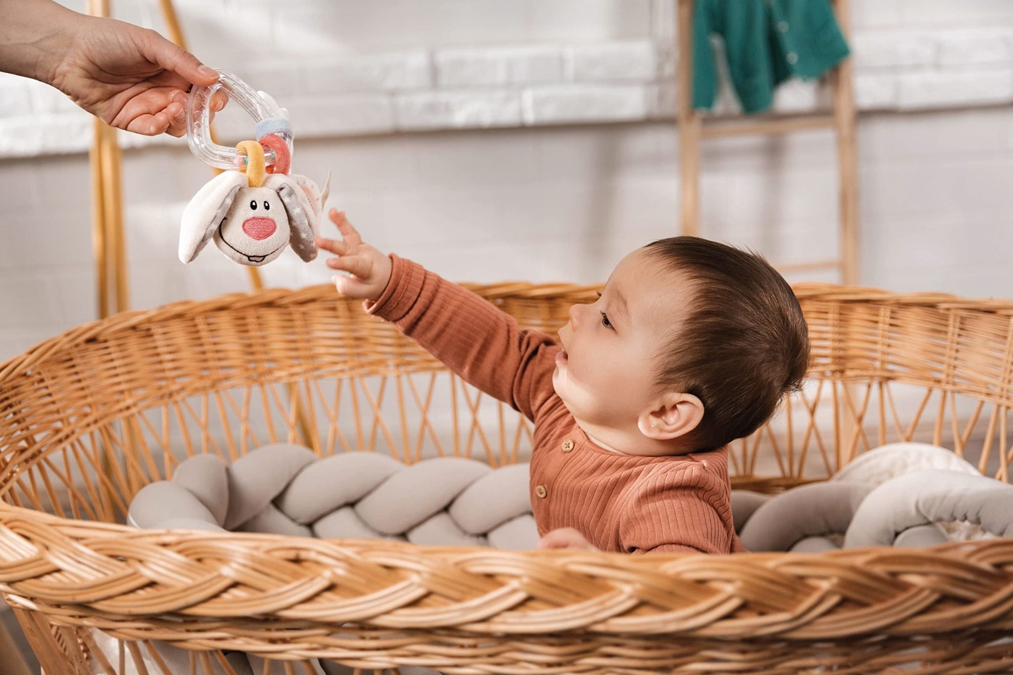  Thú nhồi bông 32x30x6,3cm -comforter & rattle ring Guardian-Bunny 