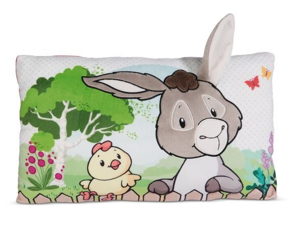 Gối nhồi bông 43x25cm-lừa con donkey Lee Farm friends GREEN-Nici Germany-49036