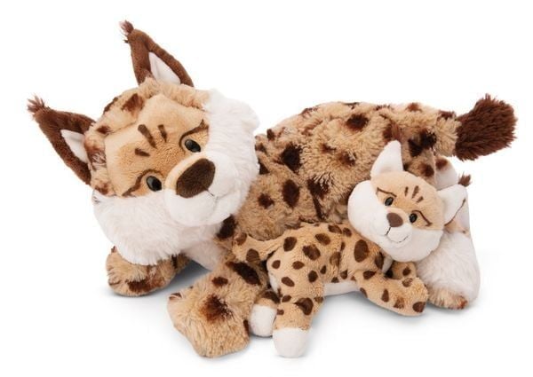  Thú nhồi bông 40cm | Nici Germany Green | linh miêu Mẹ 40cm & bé 20cm Lynx Mum & baby (Wild friends) 49812 