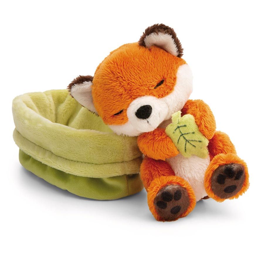  Thú nhồi bông 12cm NICI Germany 61580 | Sleeping Pets Forest Friends Green Cáo Fox | Rái cá Otter | Thỏ Bunny | Nhím Hetchoge 