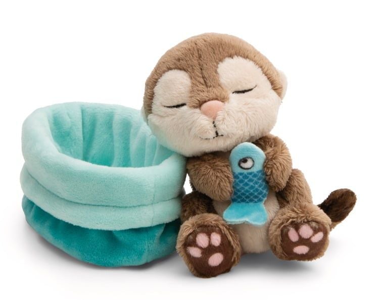  Thú nhồi bông 12cm NICI Germany 61580 | Sleeping Pets Forest Friends Green Cáo Fox | Rái cá Otter | Thỏ Bunny | Nhím Hetchoge 
