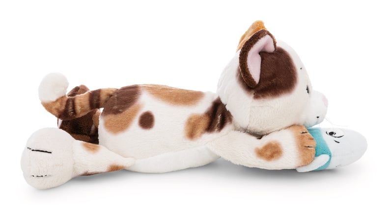  Thú nhồi bông 30cm 62151 |cat calico fish lying mèo tam thể ăn cá nằm|NICI Germany 