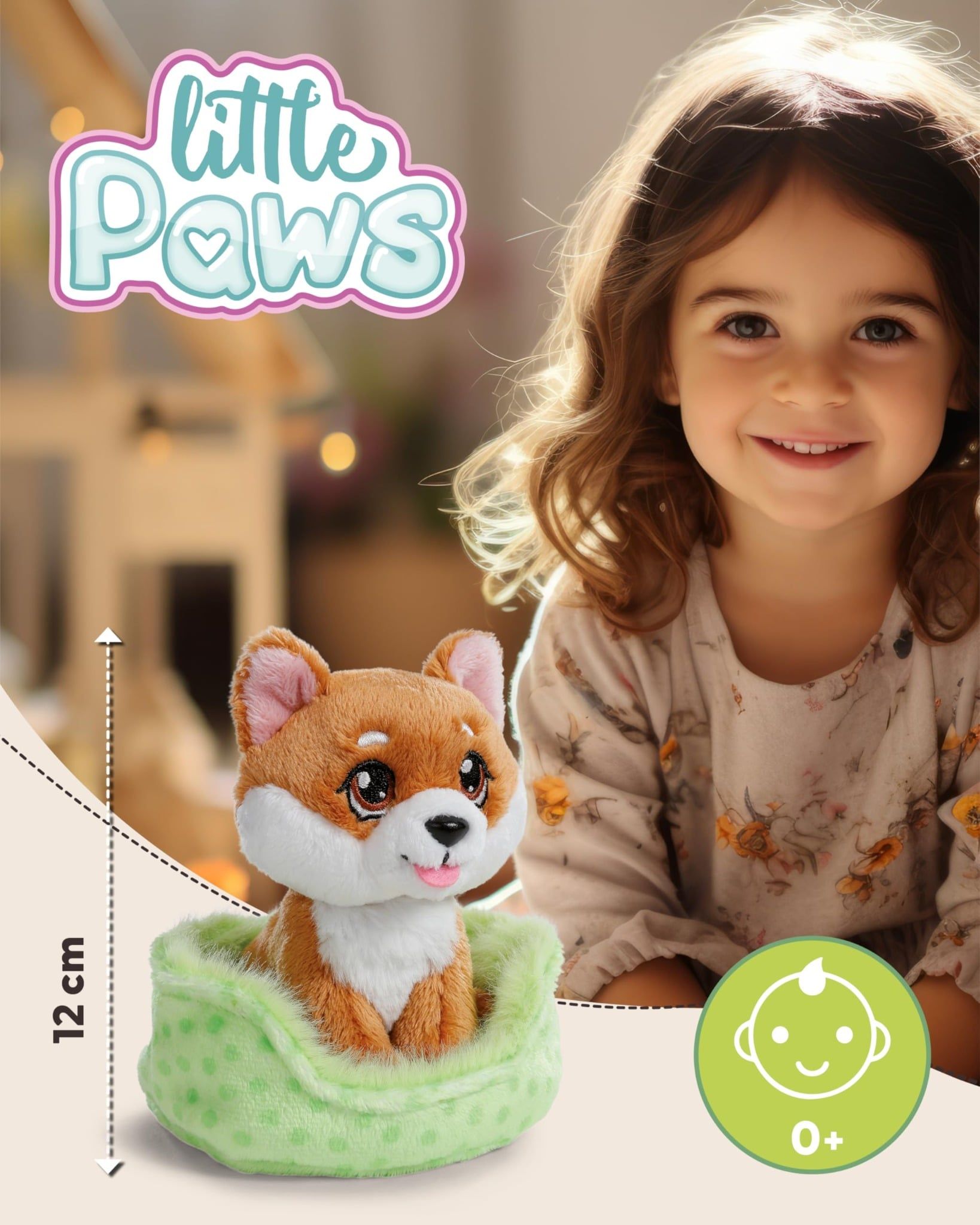  Thú nhồi bông 12cm-61940| thú cưng Little Paws chó mèo đáng yêu _NICI Germany 