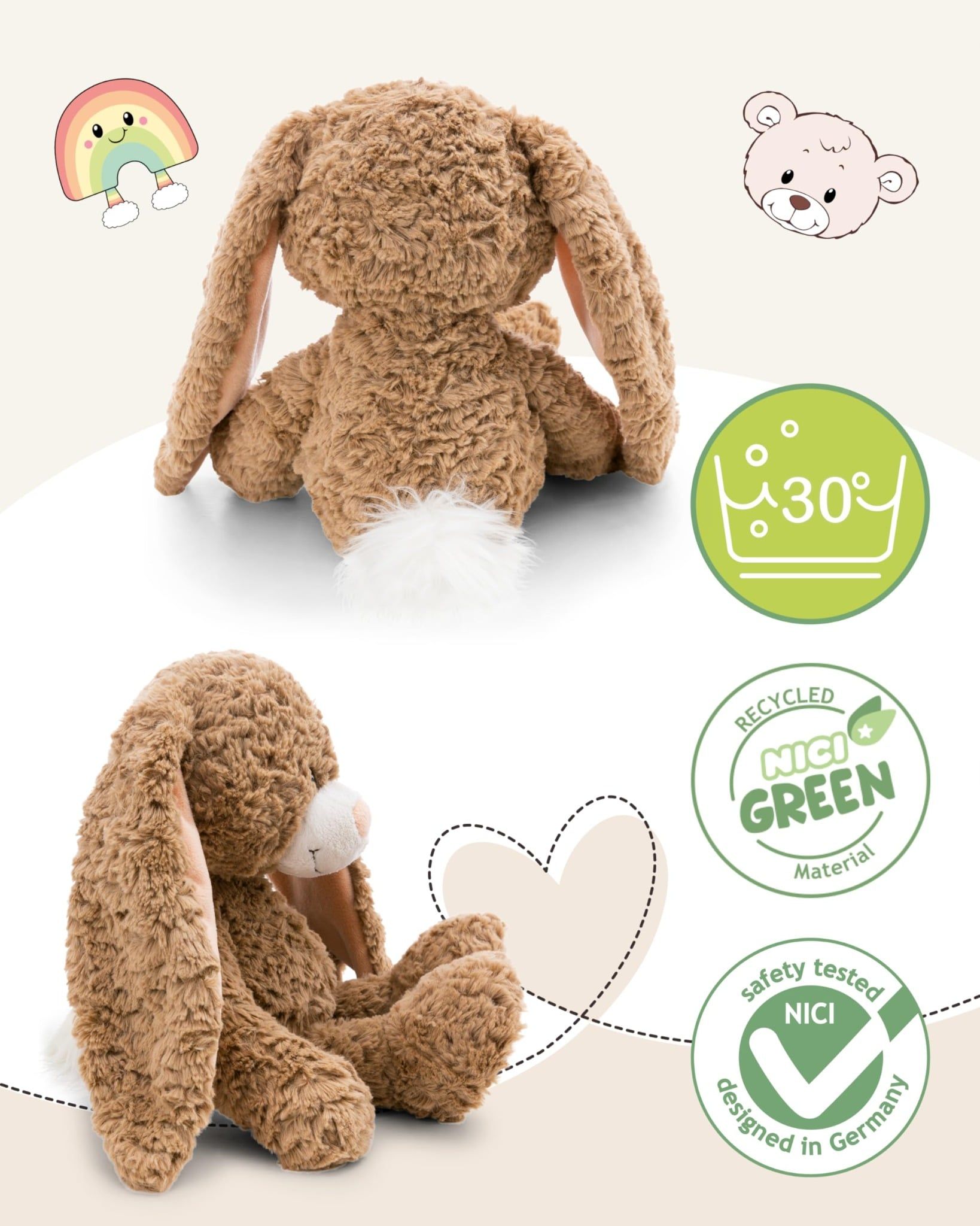  Thú nhồi bông 35cm-62319|thỏ tai dài bunny Lopino_NICI Germany 