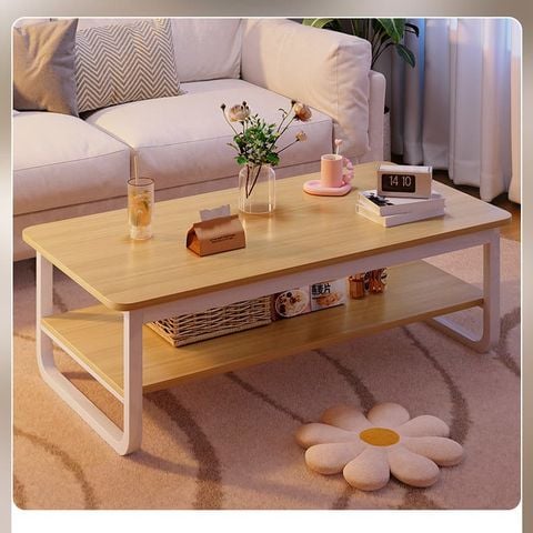 Bàn trà 2 tầng trắng - vân gỗ - GM135 - Nội Thất IGA Việt Nam