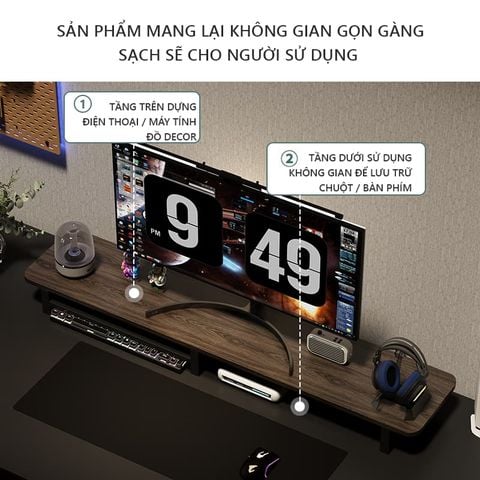 Kệ Màn Hình Máy Tính Có Ngăn Trắng GA35