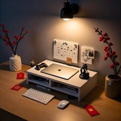 Kệ PC Để Bàn Trắng - GA25